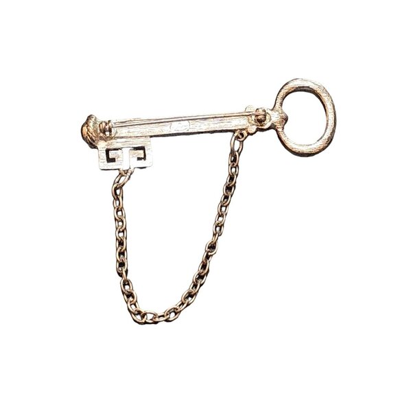 Vintage Signed Givenchy Key And Chain Brooch (A6506) - Picture 3 of 6